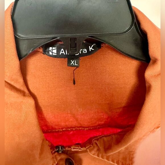 Woman’s Orange Denim-Type Jacket. Size: XL - Picture 3 of 4